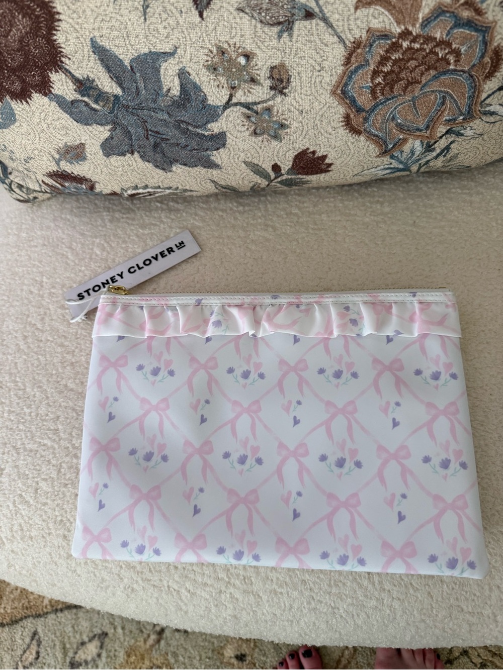 Stoney Clover Lane High Tea Ruffle flat Pouch
